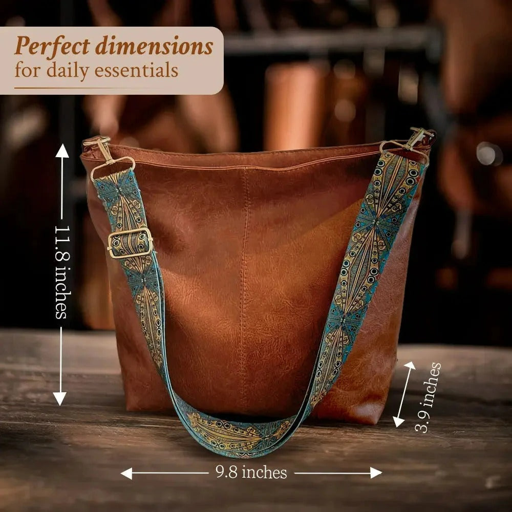 Alexis - Vintage Leather Bucket Bag for Daily Use