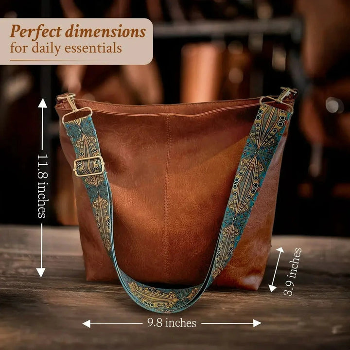 Alexis - Vintage Leather Bucket Bag for Daily Use