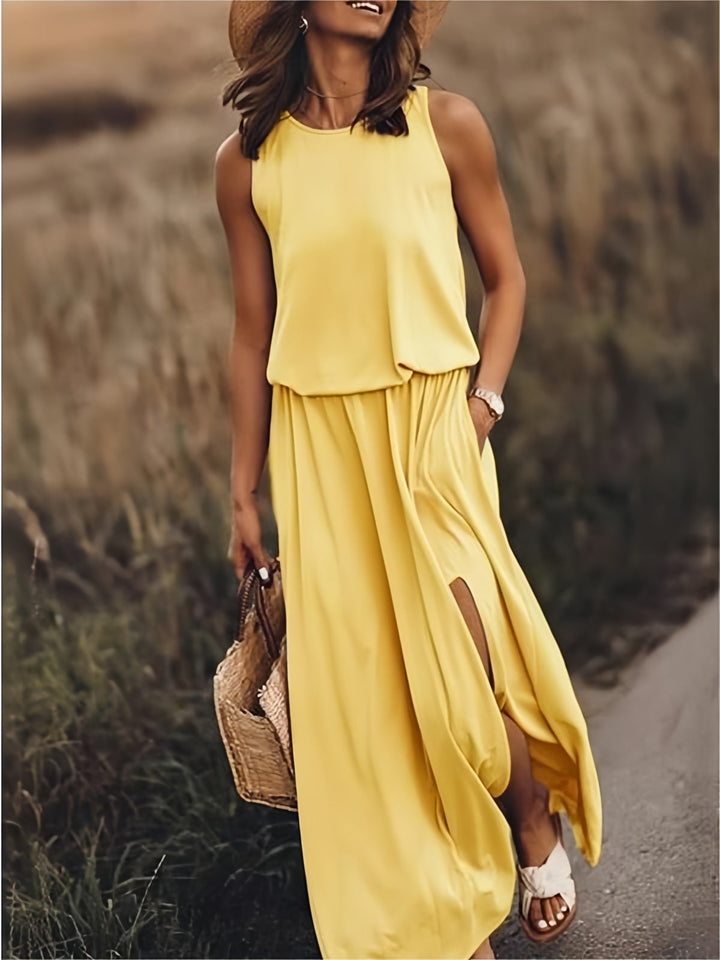 Indie - Elegant Side Split Sleeveless Dress