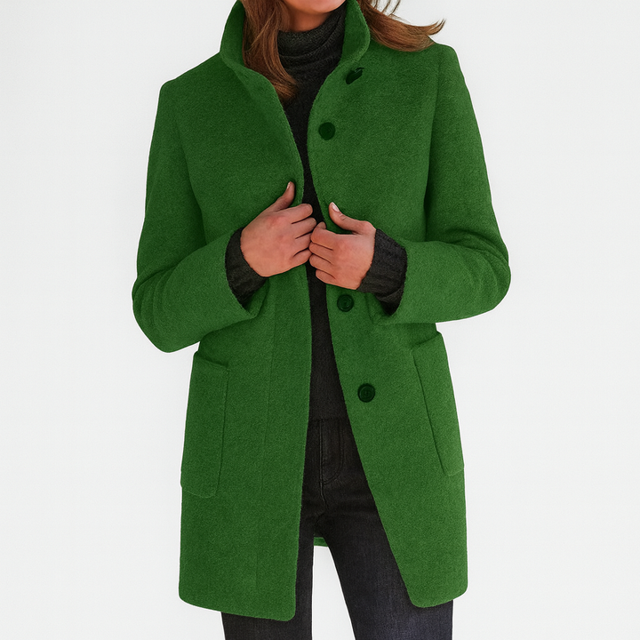 Aurora | Wool-Blend Stand Collar Coat