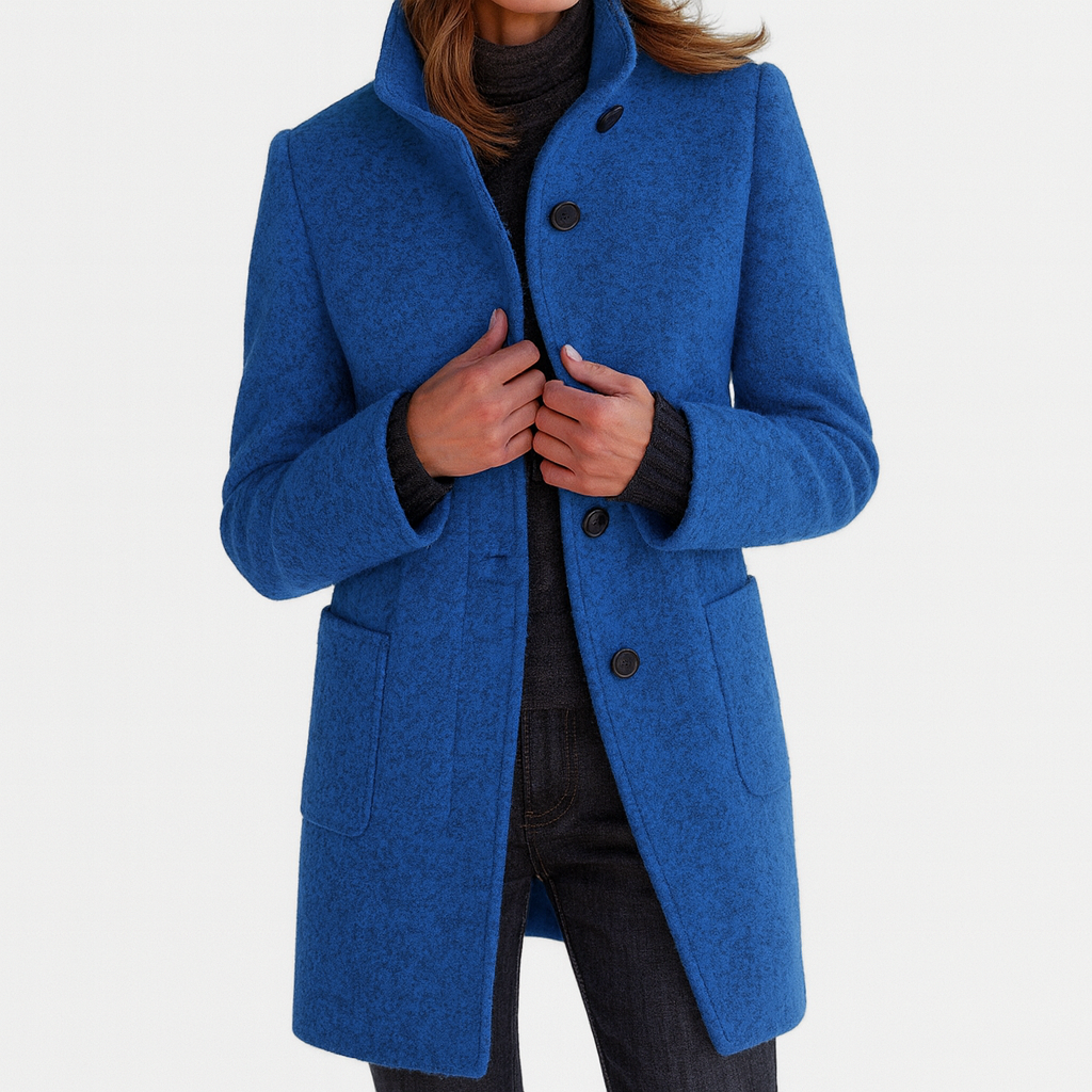 Aurora | Wool-Blend Stand Collar Coat