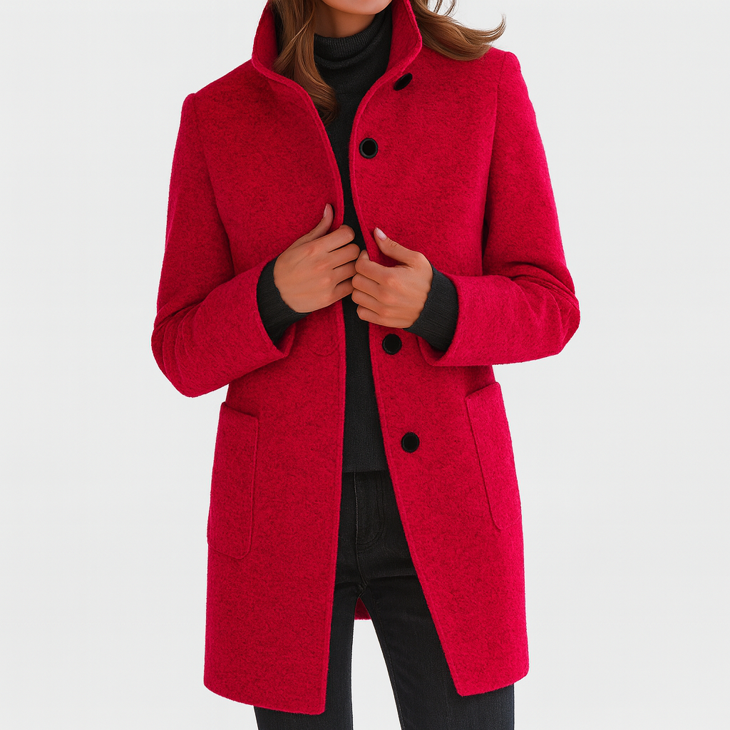 Aurora | Wool-Blend Stand Collar Coat