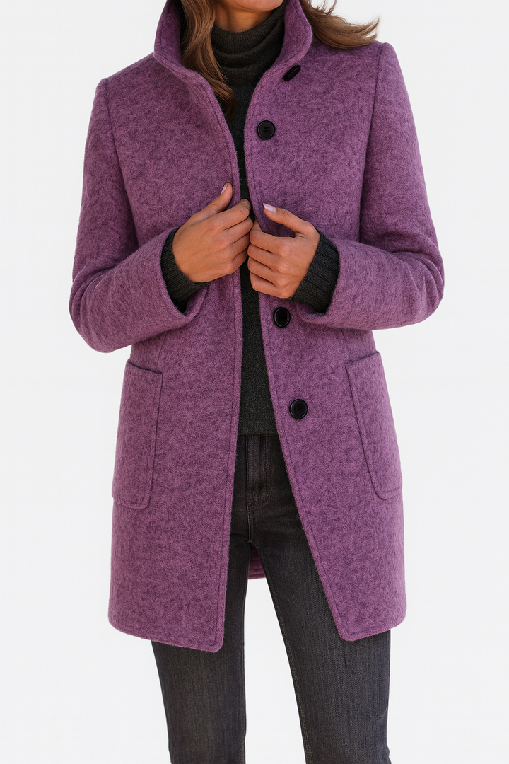 Aurora | Wool-Blend Stand Collar Coat