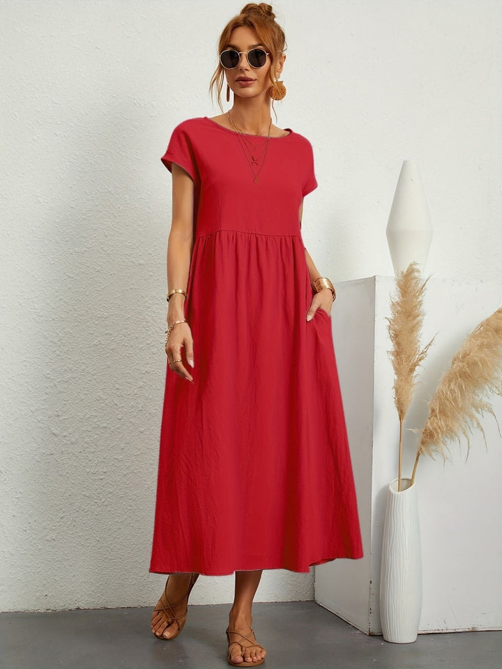 Kimber - Casual O-Neck Midi Dress