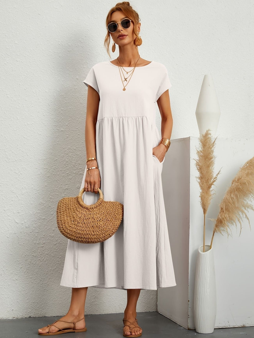 Kimber - Casual O-Neck Midi Dress