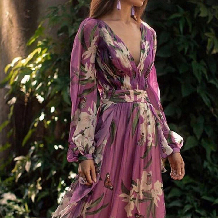 Monroe - Floral Elegance Swing Maxi Dress