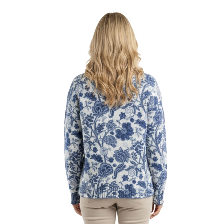 Grace | Winter Floral Knit Turtleneck