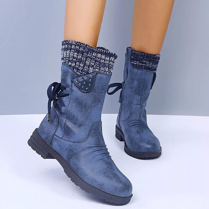 Svea - Retro Thick Heel Winter Boots