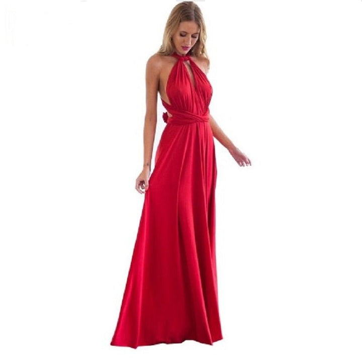 Henley - Vibrant Strapped V-Neck Long Gown